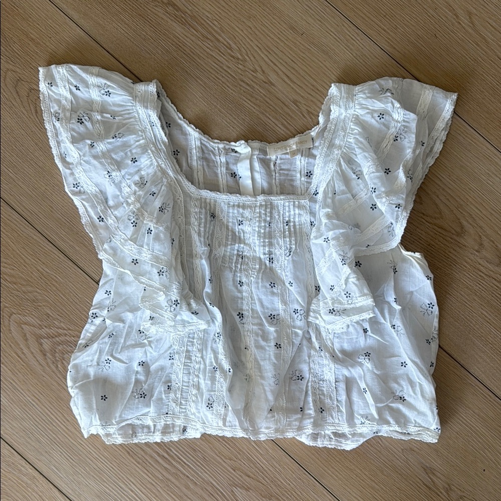 White Floral Women's Top